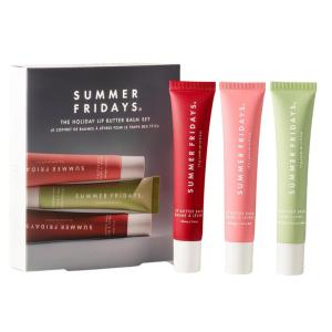 imageSummer Fridays Holiday Lip Butter Balm Set  Conditioning Vegan Lip Balm for Instant Moisture Shine ampamp Hydration  Includes Cherry Sweet Mint ampamp Pink Sugar 3 Count