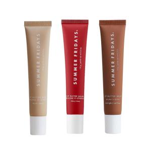 imageSummer Fridays Lip Butter Balm Trio  Vanilla 5 Oz Cherry 5 Oz and Iced Coffee 5 Oz Hydrating SheerTinted Balm for Shine Moisture ampamp Soothing Lip Care