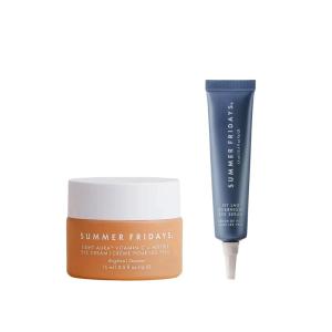image:imageSummer Fridays Bright Eyes Duo  Light Aura Vitamin C  Peptide Eye Cream 05 Fl Oz Jet Lag Overnight Eye Serum 05 Fl Oz Hydrate Smooth amp Depuff