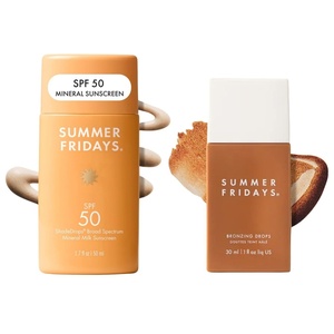 image:imageSummer Fridays ShadeDrops SPF 50 Mineral Milk Sunscreen  Bronzing Drops Skin Care Set  Lightweight Blurring Face Sunscreen  Hydrating SerumLike Bronzing Drops Infused with Hyaluronic Acid 2 ct
